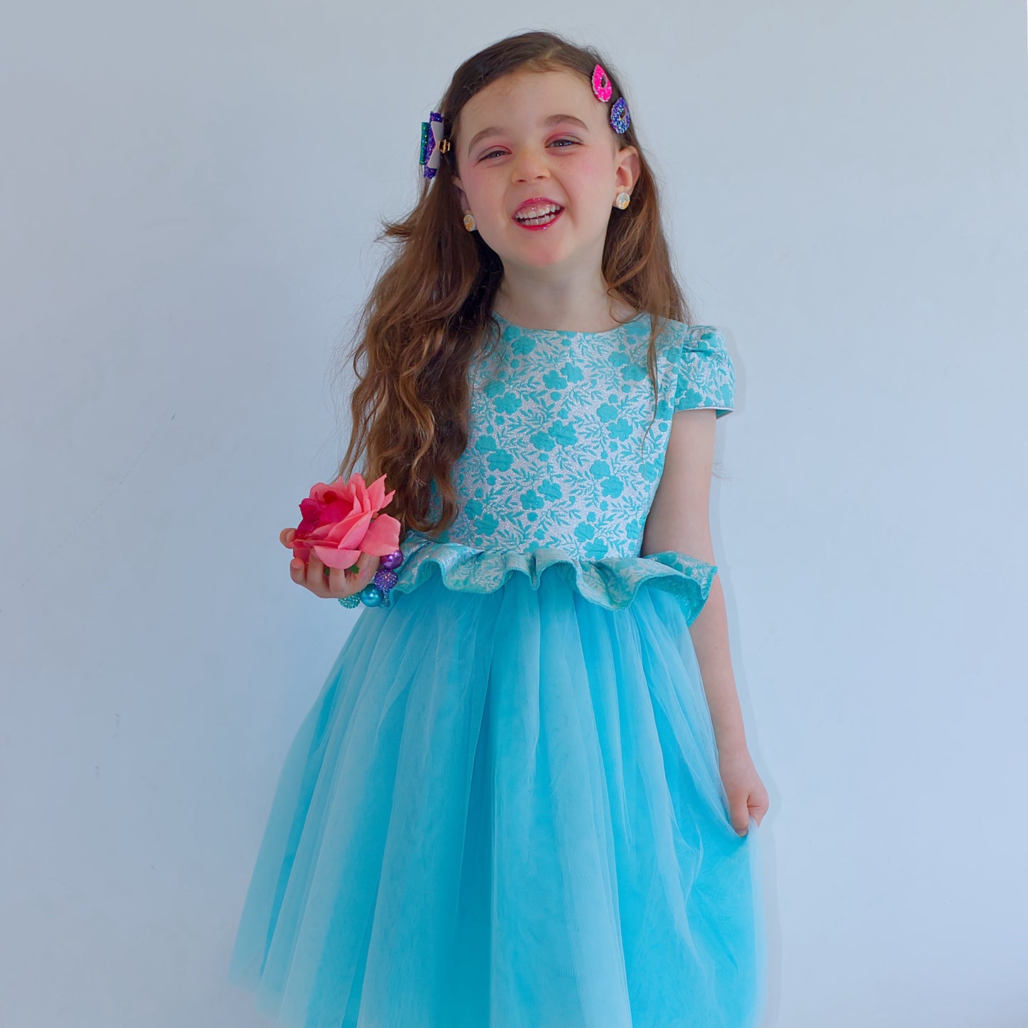 Enchanting Teal Party Dress for Girls