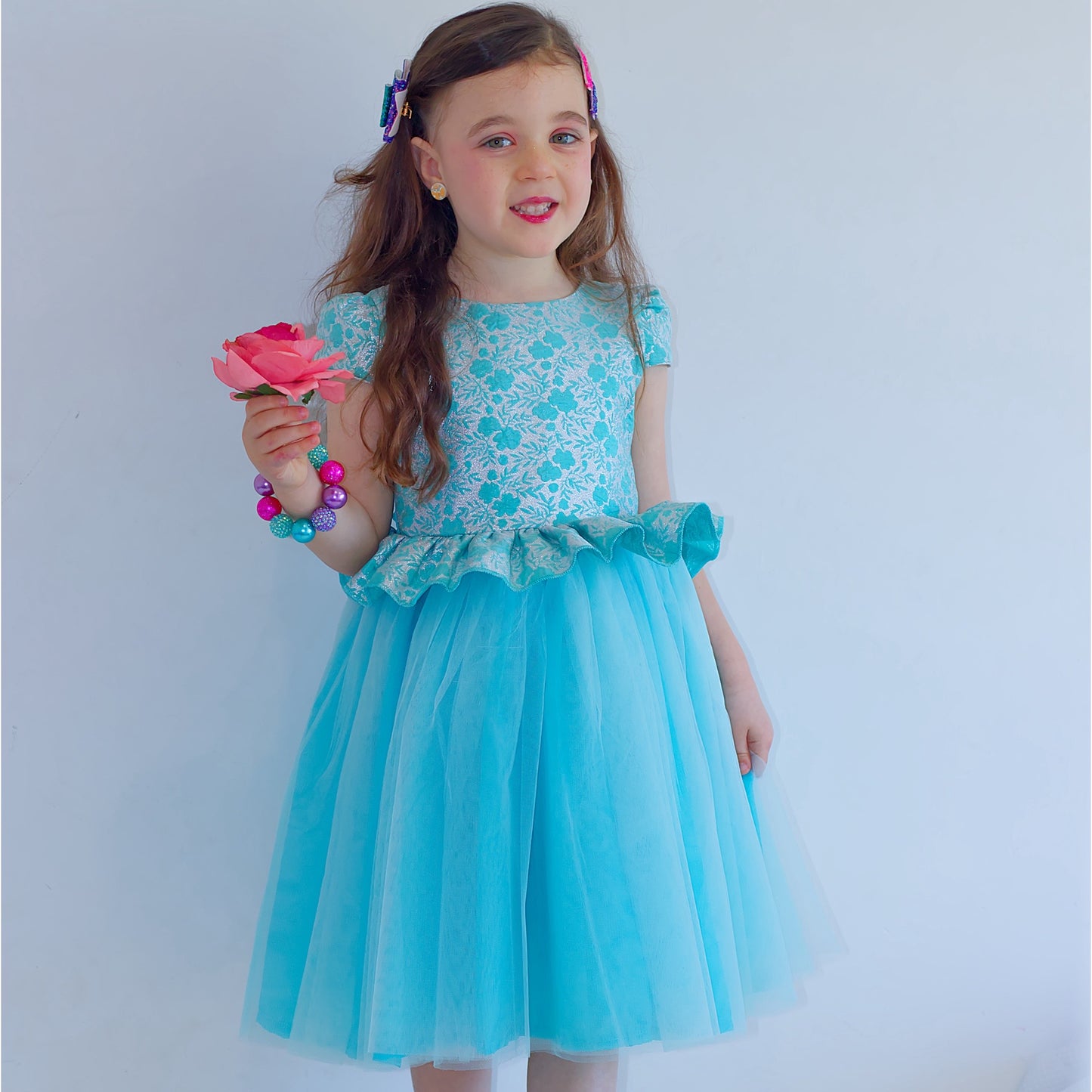 Enchanting Teal Party Dress for Girls