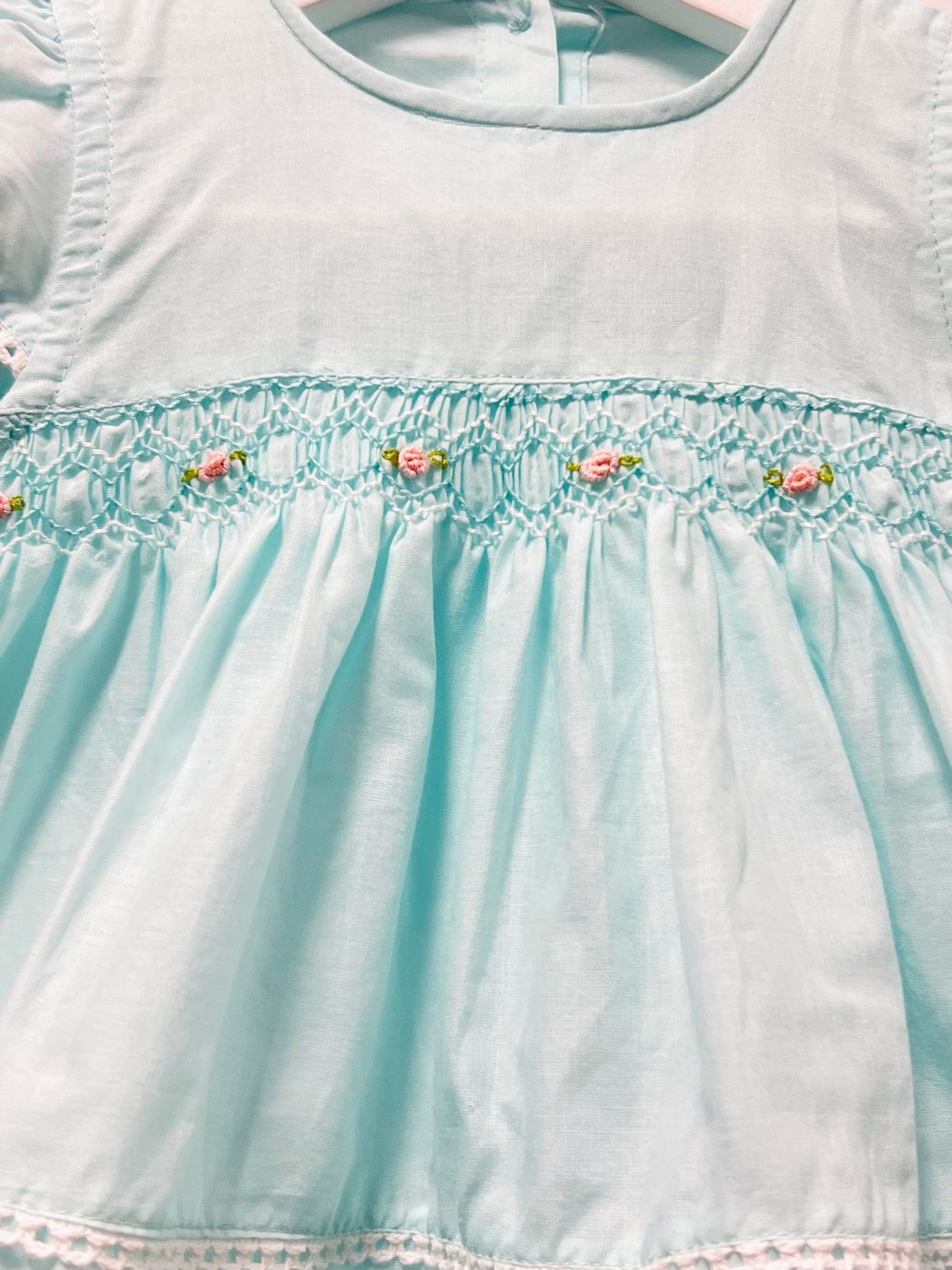 Mint Green hand smocked Dress