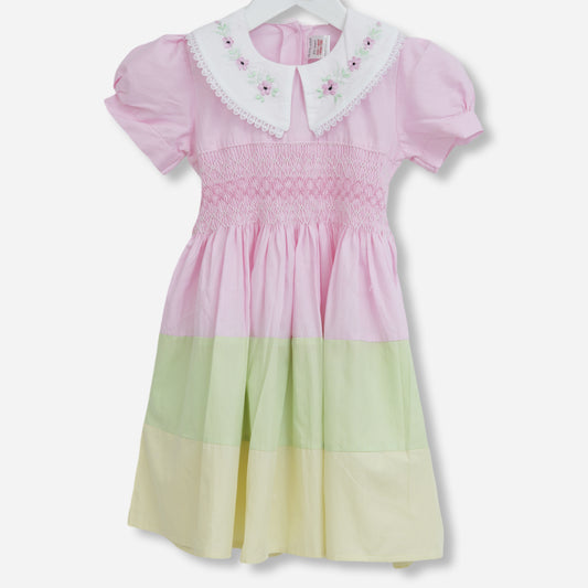 Multi Col Hand Smock Dress