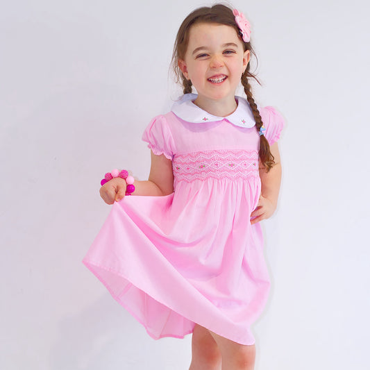 Pink Hand Smock Dress