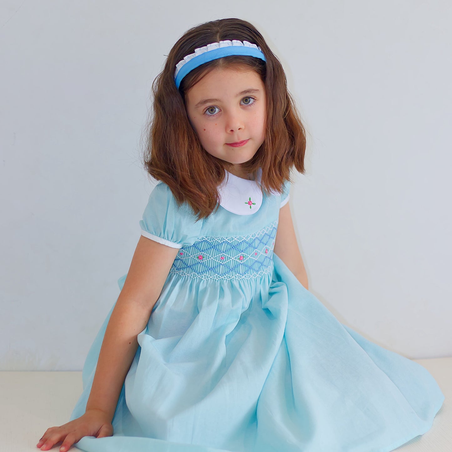 Teal Hand Smock dress