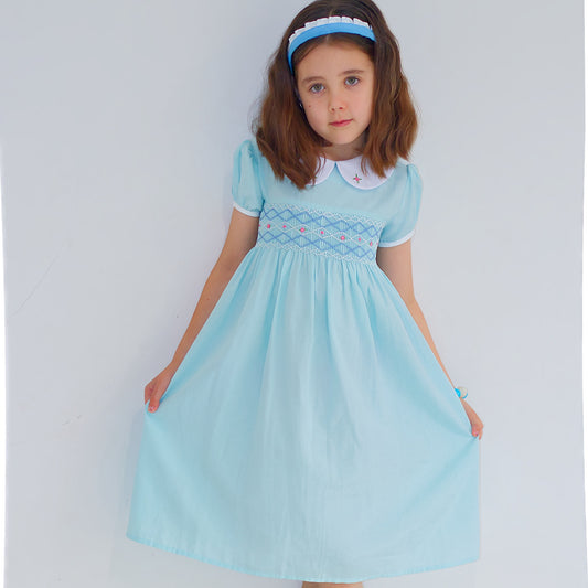 Teal Hand Smock dress