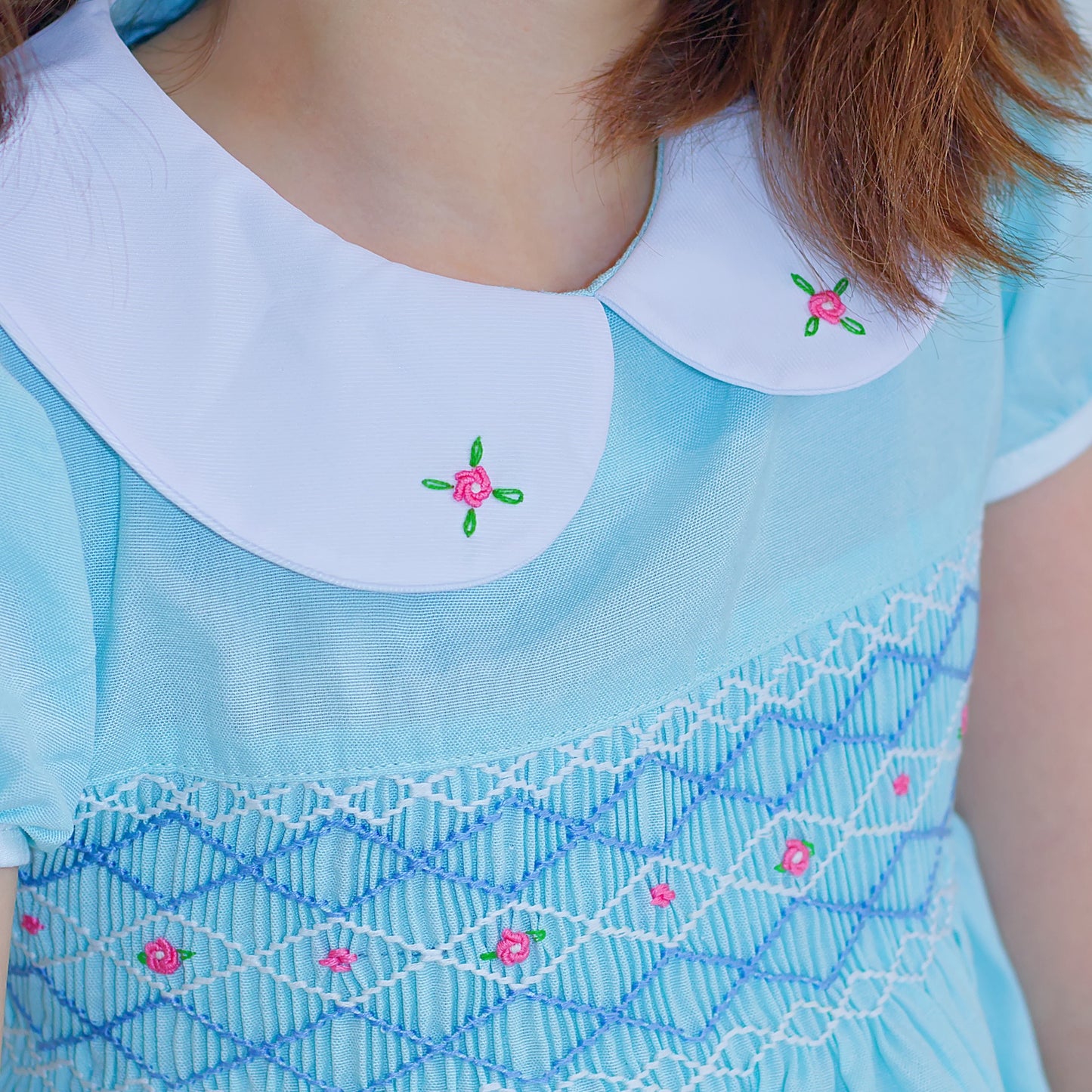 Teal Hand Smock dress