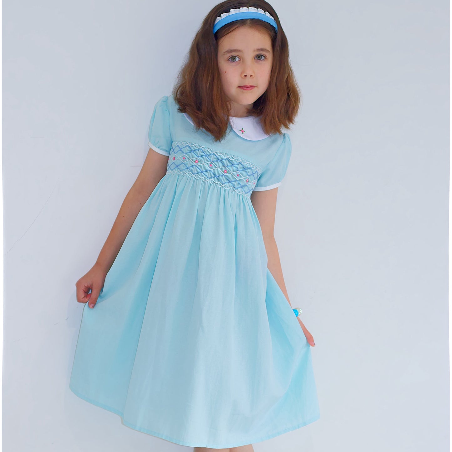 Teal Hand Smock dress