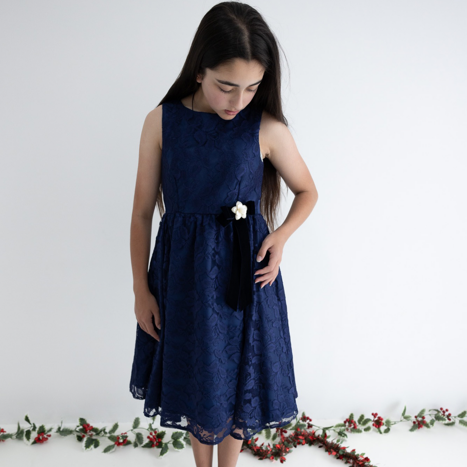 Navy lace dress